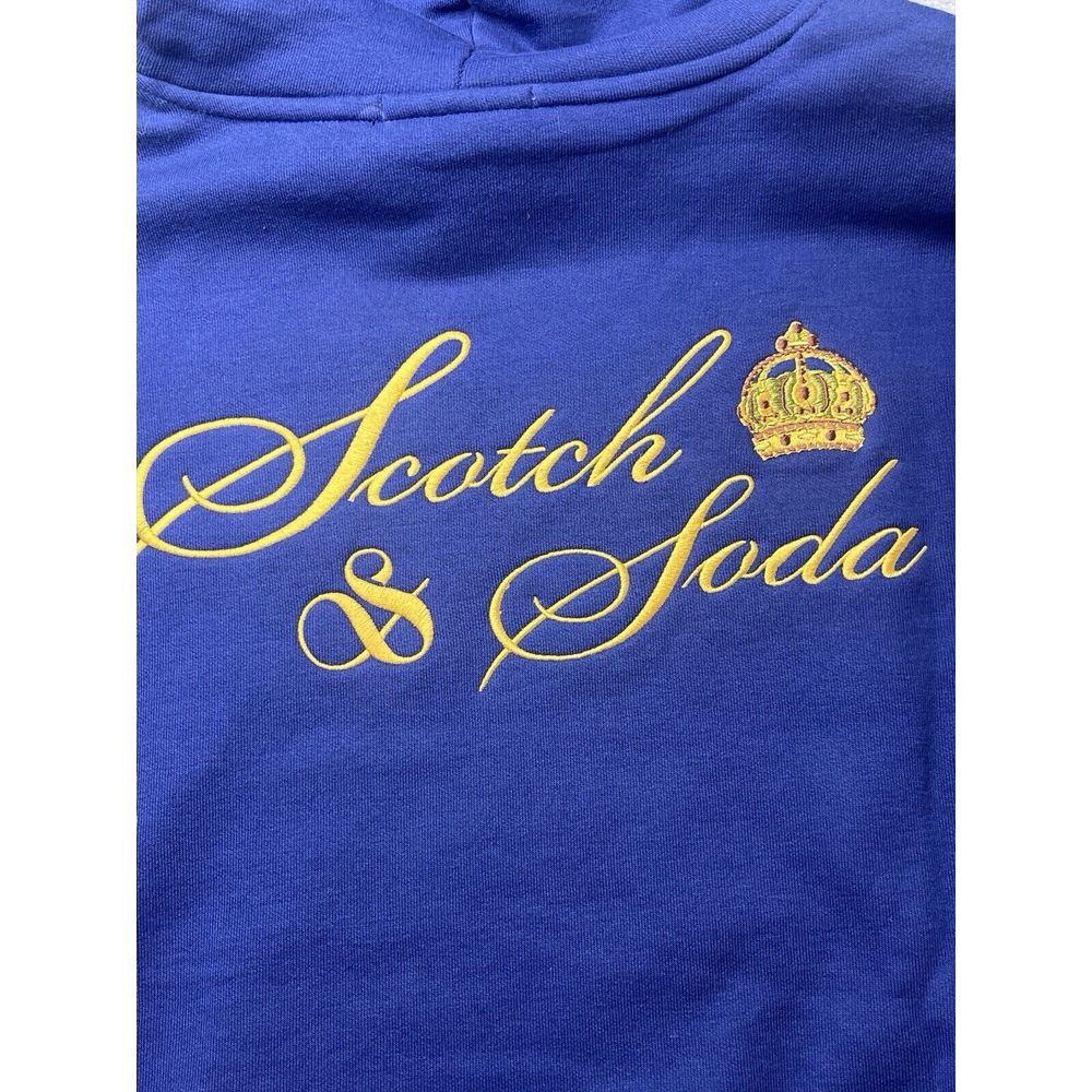 Scotch & Soda Amsterdam‎ Couture Royal Blue Embroidered Logo Hoodie Mens Medium